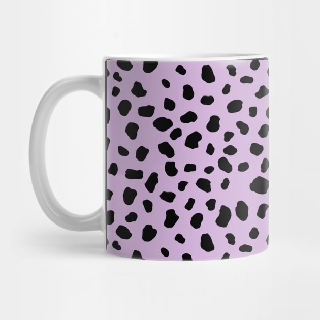 Dalmatian Animal Print Spots Black Lavender Purple Dots by squeakyricardo